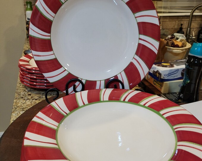 Set of 15 Discontinued Jcpenny Candy Cane Home Collection Dinnerware Etsy