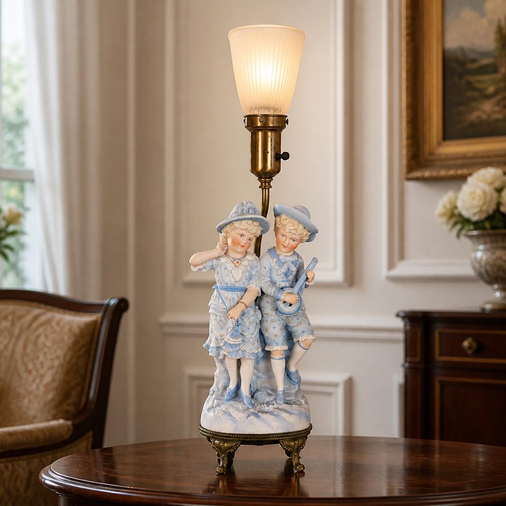 Table Lamps Victorian Figurines - Etsy