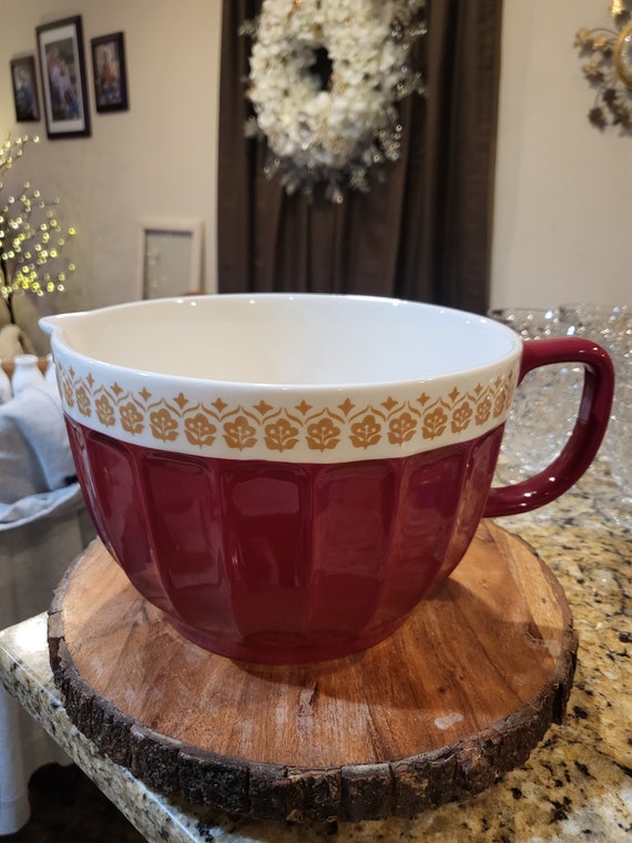 Vintage Gibson General Store Stoneware Large Batter Bowl Red Hollydale Etsy Canada