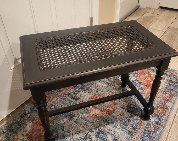Antique Depression Cane Bottom Bench, Foot Stool Ottoman - Etsy