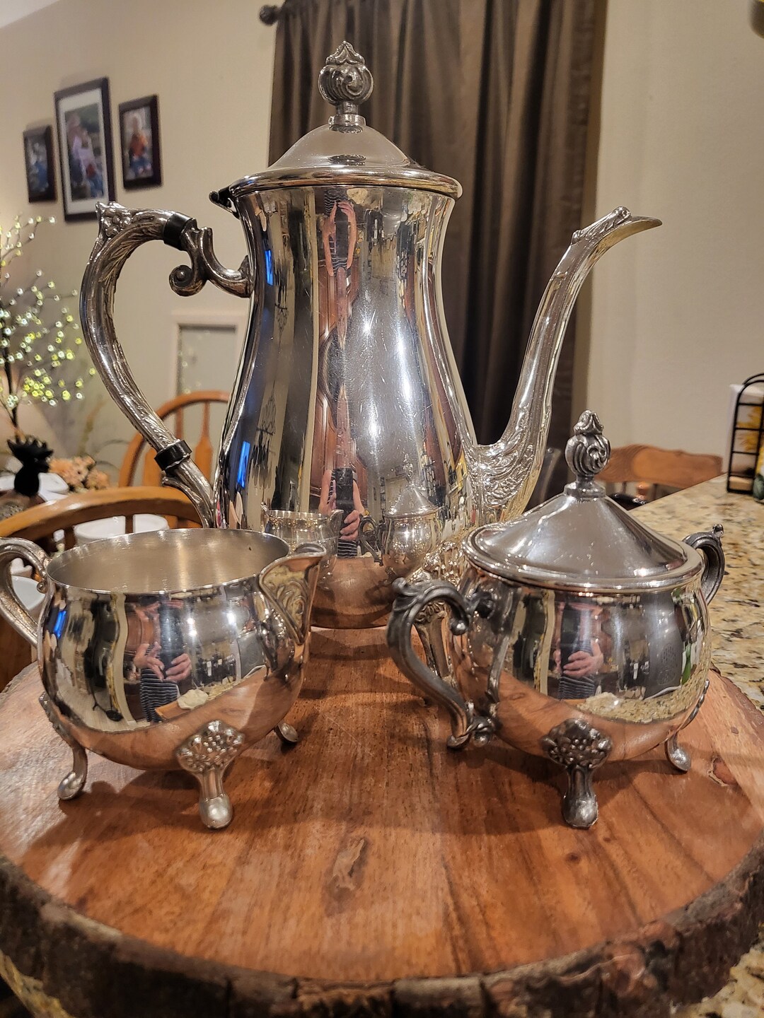 Vintage Leonard Silver Plated Tea Set Etsy
