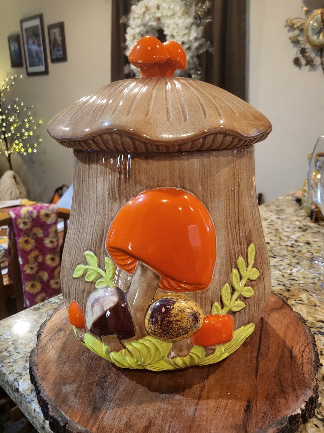 Vintage Mushroom Cookie Jar Etsy