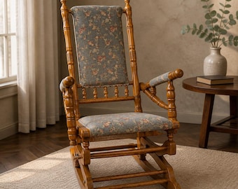 Antique Upholstered Rocking Chair