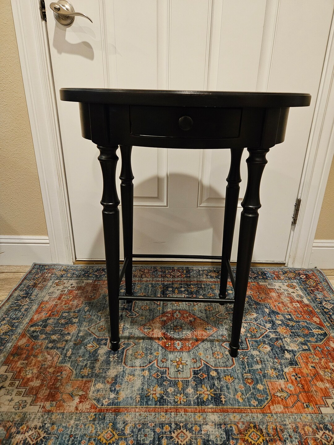 Vintage Black Console Table With Drawer - Etsy
