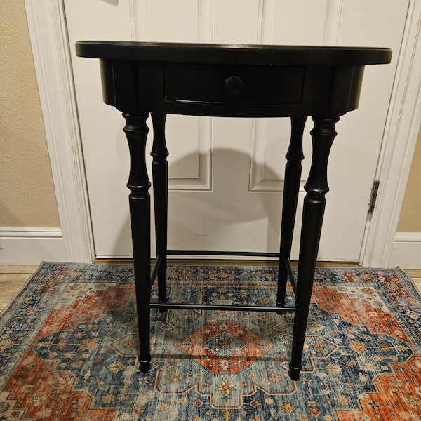 Vintage Black Console Table with Drawer