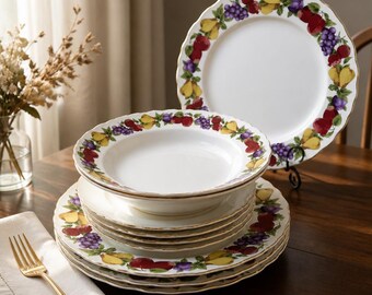 Home Age Of Elegance Fruit Scalloped Gold Rim