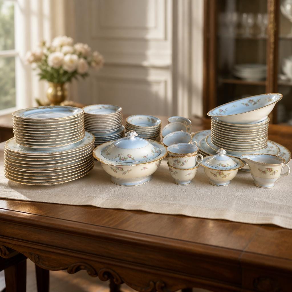Vintage Orion Fine China 12 place settings, 90 pc set