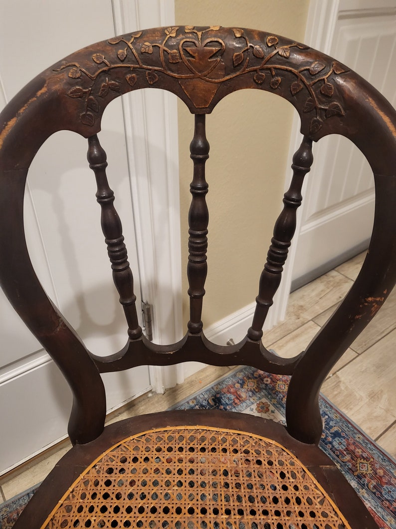 Antique Cane Bottom Chair 1920s Etsy