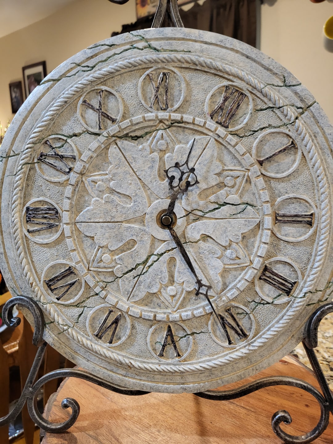 Vintage Antique Looking Clock on Iron Stand Etsy