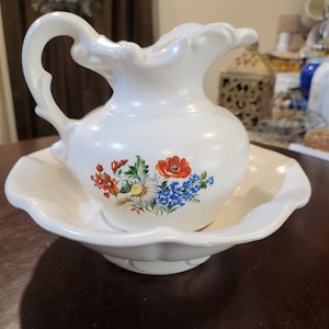 Vintage McCoy Pottery Pitcher and Basin