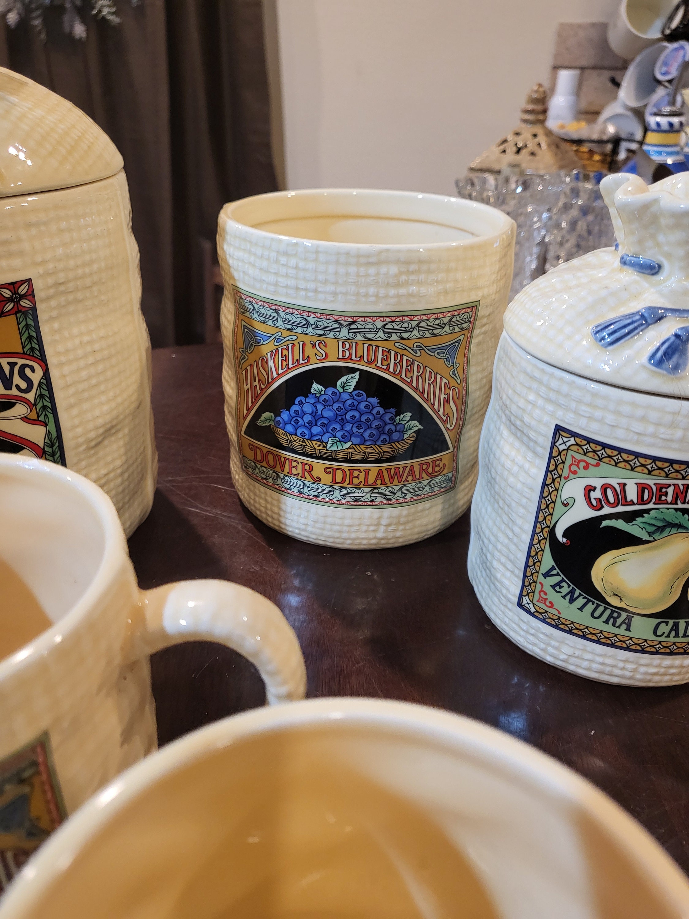 Set of 5 Hearth and Home Designs Burlap Sack and Produce Label