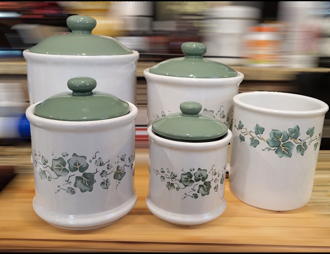 Corelle Ivy 5 Pc Canister Set by Jay Imports Etsy