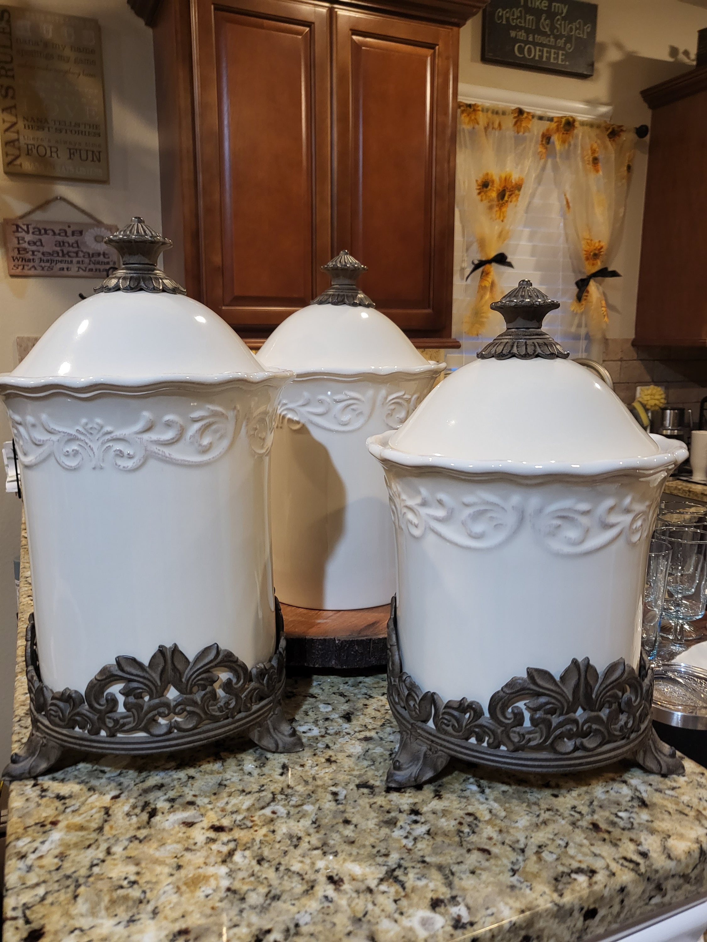 Retired Chris Madden Corvella Tuscan Ivory Canisters - Etsy