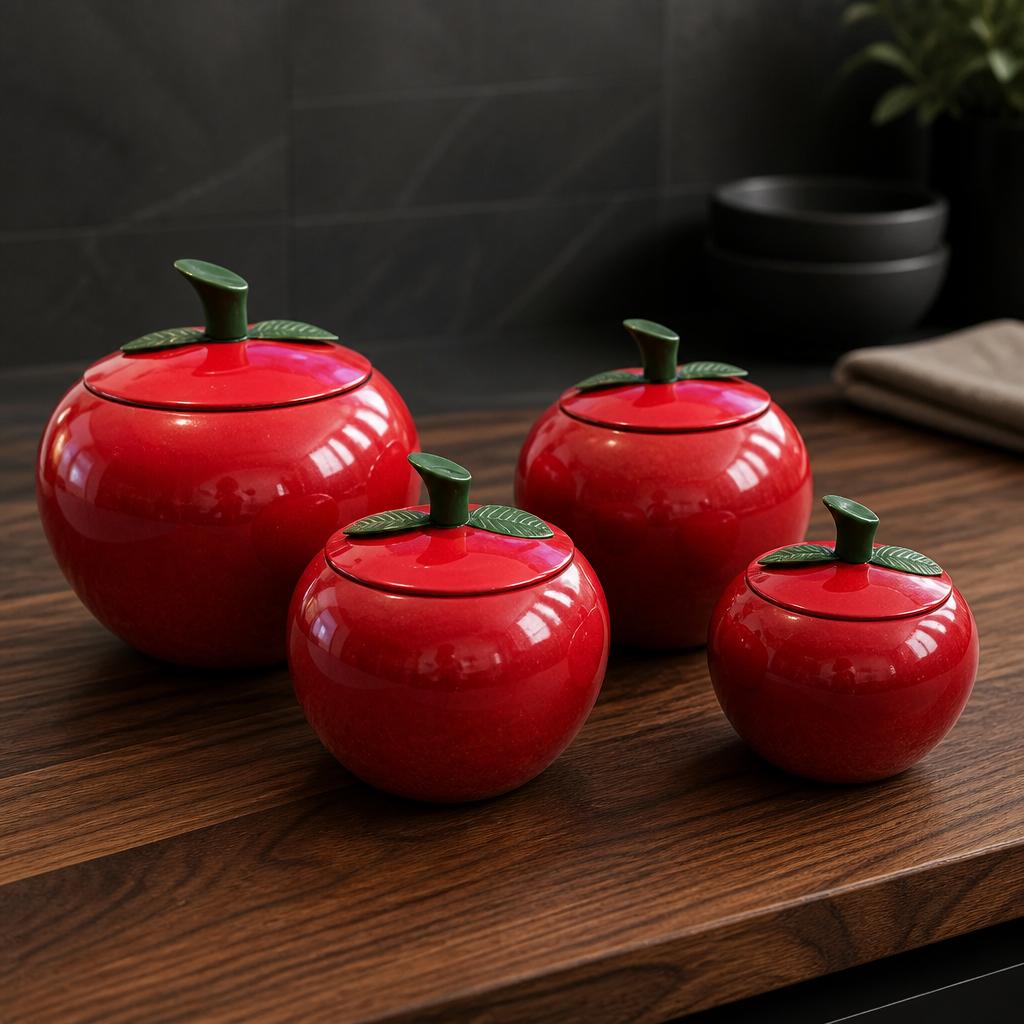 Vintage Apple Canister Sets - Etsy
