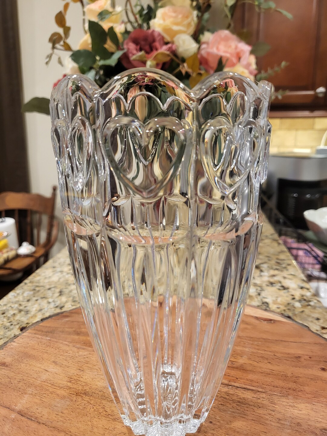 Lead Crystal Heart Vase Etsy