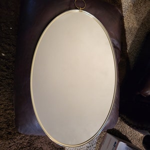 Vintage 1950s Oval Wall Mirror