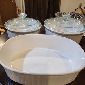 Set of 3 Vintage Corningware Baking Dishes