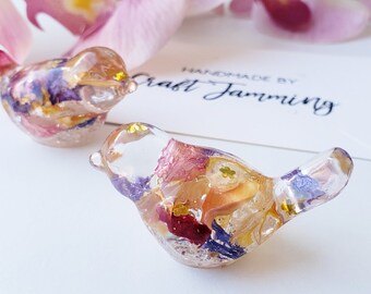 Flower Love Birds Ring Holder, Trinket Dish Options