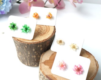 Real Flower Mini Stud, Colour Options