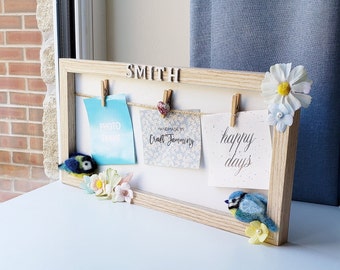 Personalized Couples Birds Memo/ Photo Board, Great Tit and Blue Tit