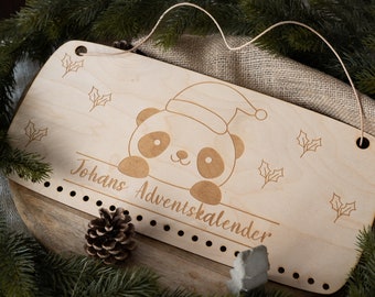 Personalisierter Adventskalender mit Name, Weihnachten, Adventskalender aus Holz, Advent, Säckchen, Adventskalender zum befüllen