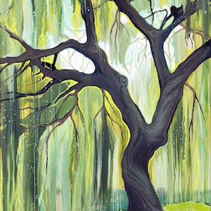 Water&#39;s Edge Art Print - Willow Tree