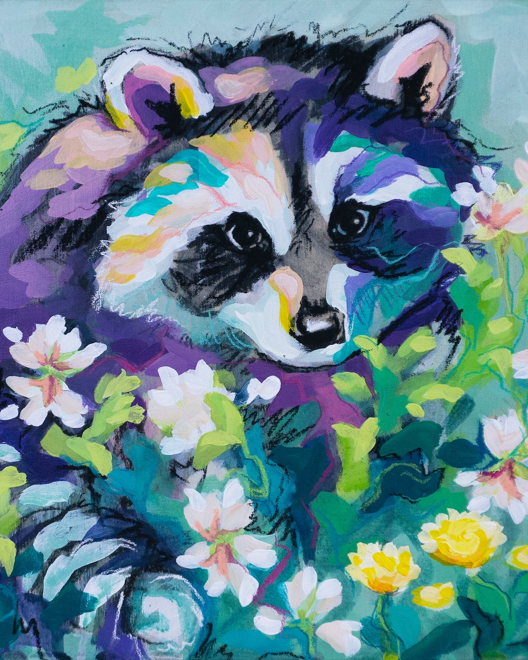 Raccoon Acrylic Art Print, Raccoon Painting, Raccoon Print, Animal Art ...