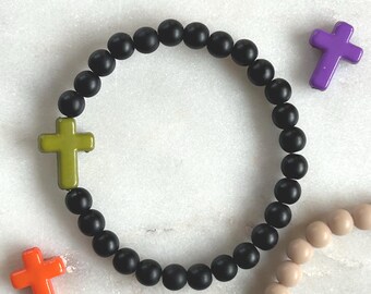 Cross Bracelet for Boys Confirmation Gift-Boys Communion Gift-Mens Cross Bracelet-Baptism Gift for Men