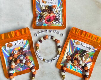Thanksgiving Family Activity, Thanksgiving Favors For Kids, DIY Bracelet Making Kits, Thanksgiving Favors, Thanksgiving Family Activities