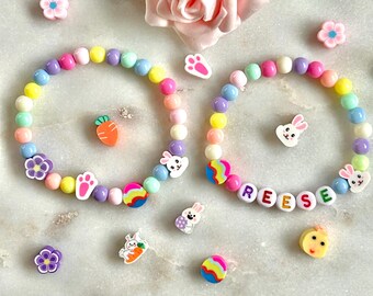 Easter Gift For Girls Easter Bracelet With Name for Girls, Easter Jewelry for Girls Easter Basket Fillers And Easter Stuffers for Girls