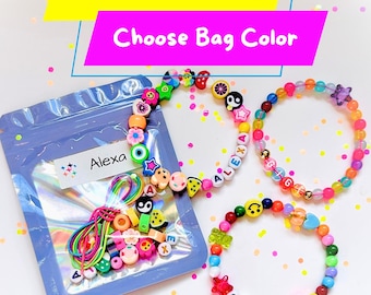 Birthday Party Crafts For Kids, Party Activity Favors For Kids, DIY Friendship Bracelets With Name, Customizable Name Favors for Kids