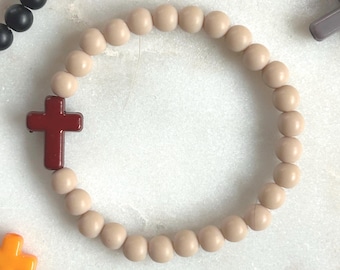 Confirmation Communion Gift Boys Cross Bracelet, Sacrement Gift For Boys, Religious Catholic Cross Bracelet For Boys
