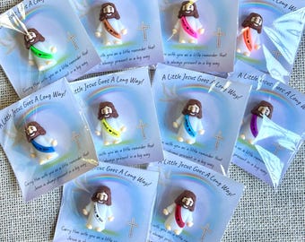 Party Favors for Confirmation, Party Favors for Communion Guests and Religious Events, Pocket Jesus Religious Favors with a Cross