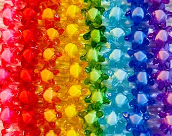 Rainbow Beads For Jewelry Making, Star Beads For Bracelet Making, Colorful Beads For Jewelry or Wind Chimes