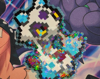 FROSSLASS from Pokemon! Dazzling Perler flat pixel melt, glossy finish and rainbow effect!