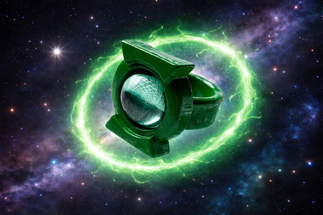 Green Lantern Sentinel Power Ring Replica, Alan Scott Cosplay Prop