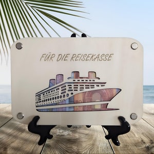 Geldgeschenk Reise / Geld schenken / Geldgeschenk Geburtstag / Geschenkidee / Verpackung für Geld / Geburtstagsgeschenk Geld /Geldkarte Holz