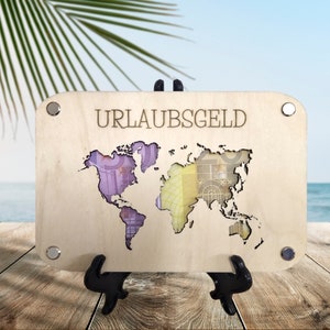 Geldgeschenk - Urlaub / Geld schenken / Geschenkverpackung / Geschenkidee / Verpackung für Geld / Geburtstagsgeschenk lustig / Geldkarte