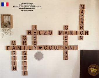 Giant Scrabble Letter, Wall Decoration Scrabble Game, First Name Board Games Pawn, Unique Natural Wooden Interior Decoration