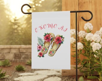 Tropical Hawaiian Garden Flag: Floral Summer Welcome Banner for Home Entrance & Yard Decor