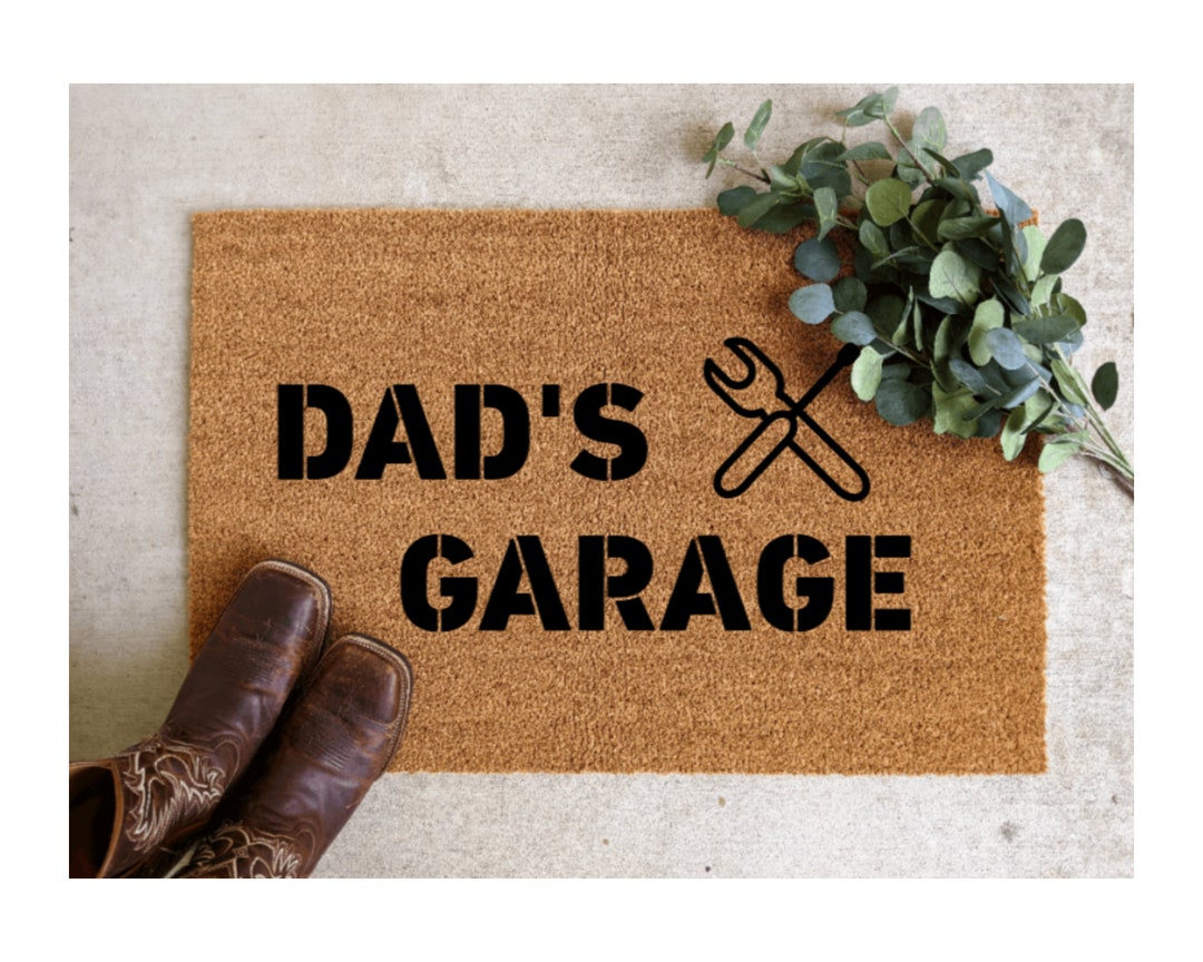 Dad's Garage Doormat Papa's Garage Door Mat Garage Doormat