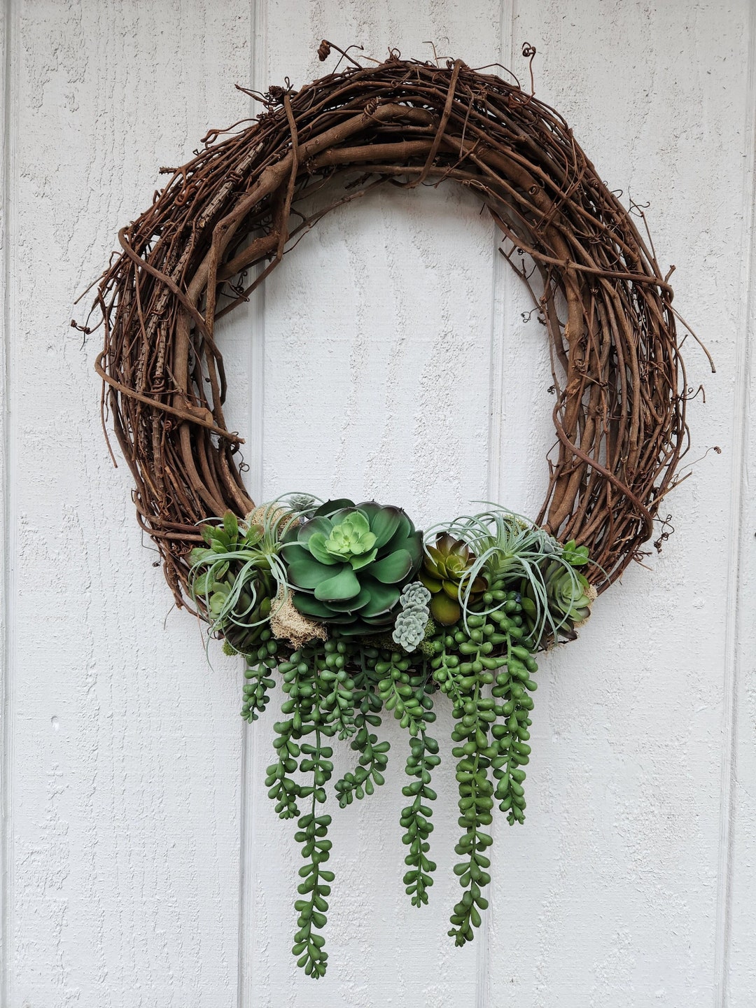 Front Door Wreath Front Door Succulent Wreath Succulent Decor Circular ...