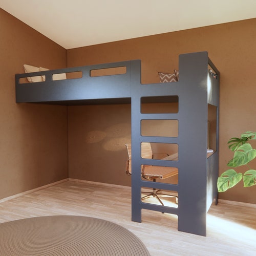 Double Loft Bed With Desk Plans & Instructions easy Etsy Australia