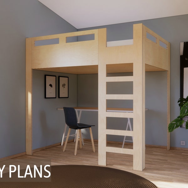 Queen Loft Bed Etsy