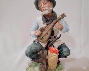 Vintage Old Man Grandpa Figurine Playing the Lute by Giftcraft