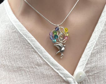 Fruit of the Spirit Pendant, Christian Jewelry, Bible Story Galatians 5:22  Necklace, Holy Spirit Dove