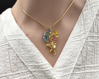 Fruit of the Spirit Pendant, Christian Jewelry, Bible Story Galatians 5 22 Necklace, Holy Spirit Dove