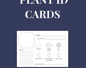 Minimalistic Plant Care Card | Customizable Digital Download | Printable Houseplant Tracker | Watering, Fertilizing, Sunlight requirements