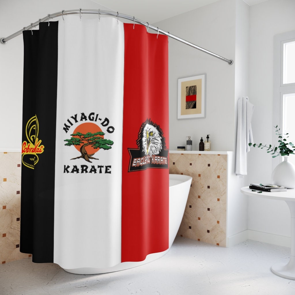 Cobra Kai Miyagido Karate Eagle Fang Shower Curtain Bathroom Decor Etsy