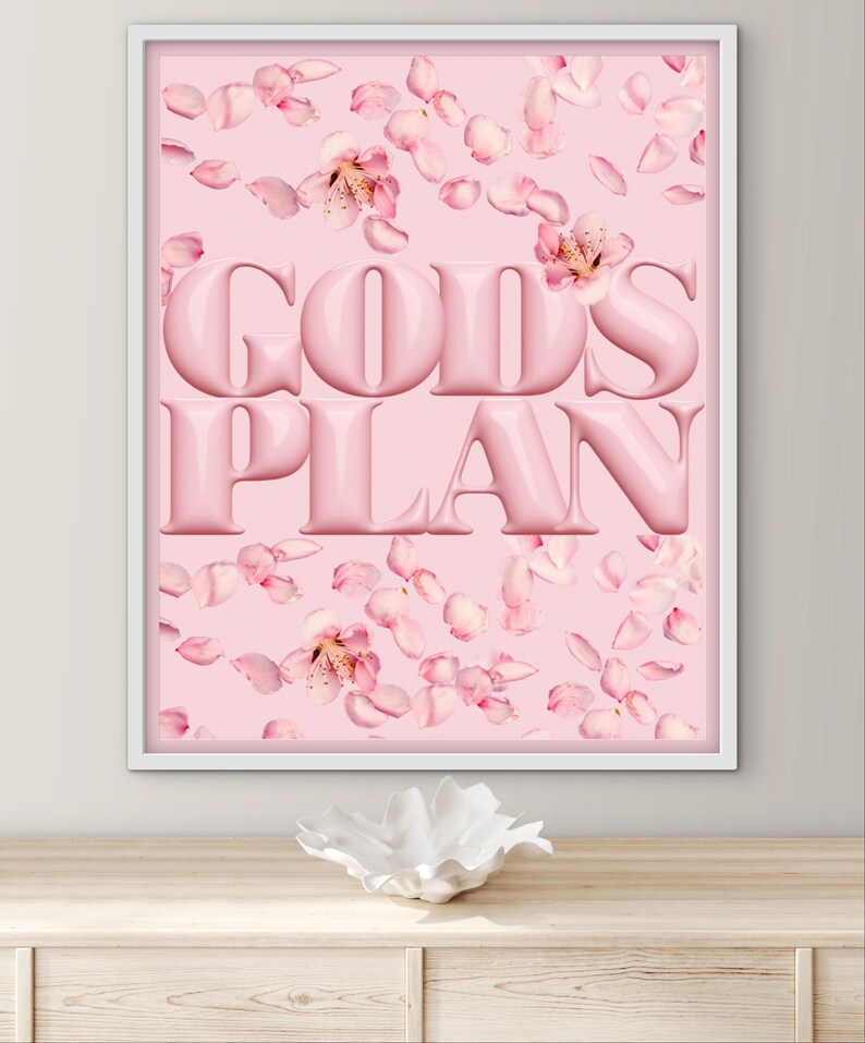 Pink Floral Faith Art Print - Etsy